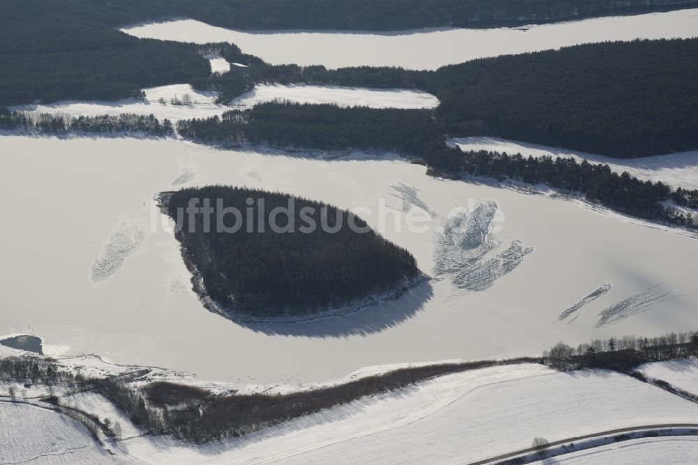Luftaufnahme Wackersdorf - Winterluftbild Oberpfälzer Seenland in Wackersdorf im Bundesland Bayern, Deutschland