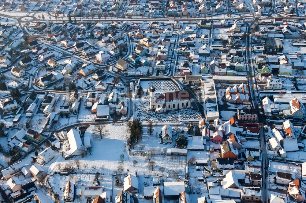 Luftbild Mothern - Winterluftbild Ortsansicht in Mothern in Grand Est, Frankreich