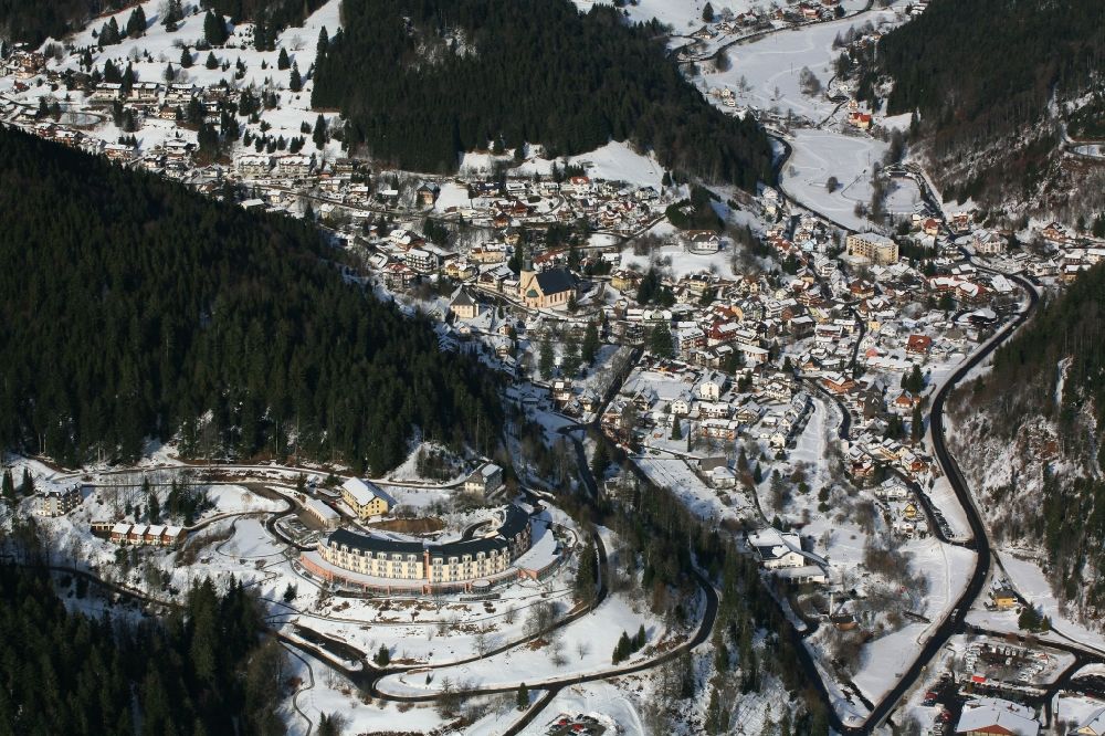 Todtmoos von oben - Winterluftbild, Ortsansicht von Todtmoos im Bundesland Baden-Württemberg, Deutschland