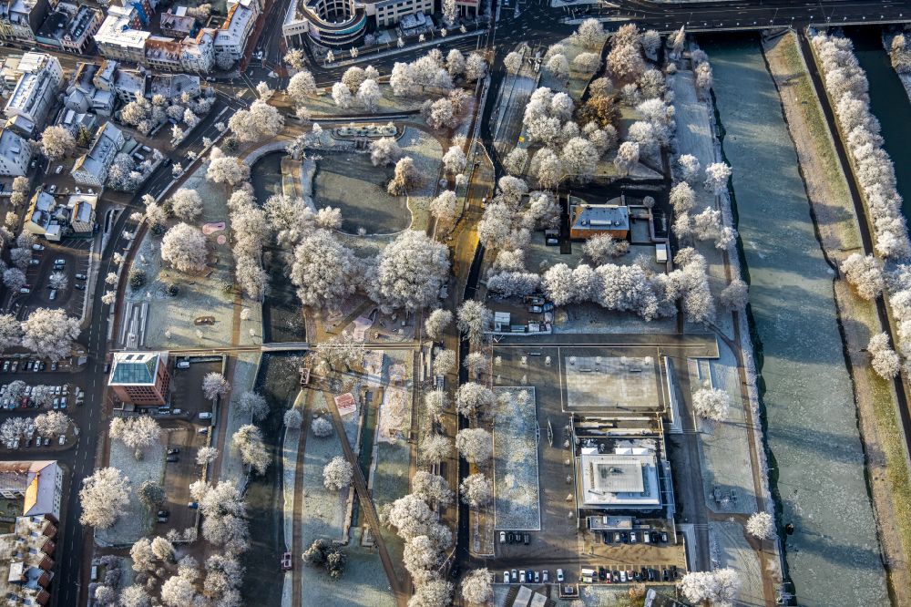 Luftbild Hamm - Winterluftbild Parkanlage Nordringpark in Hamm im Bundesland Nordrhein-Westfalen, Deutschland