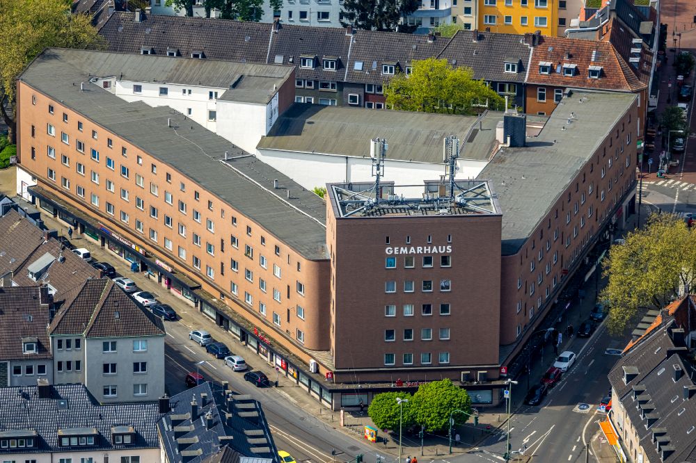 Luftaufnahme Essen - Wohn- und Geschäftshaus Gemarhaus in Essen im Bundesland Nordrhein-Westfalen, Deutschland