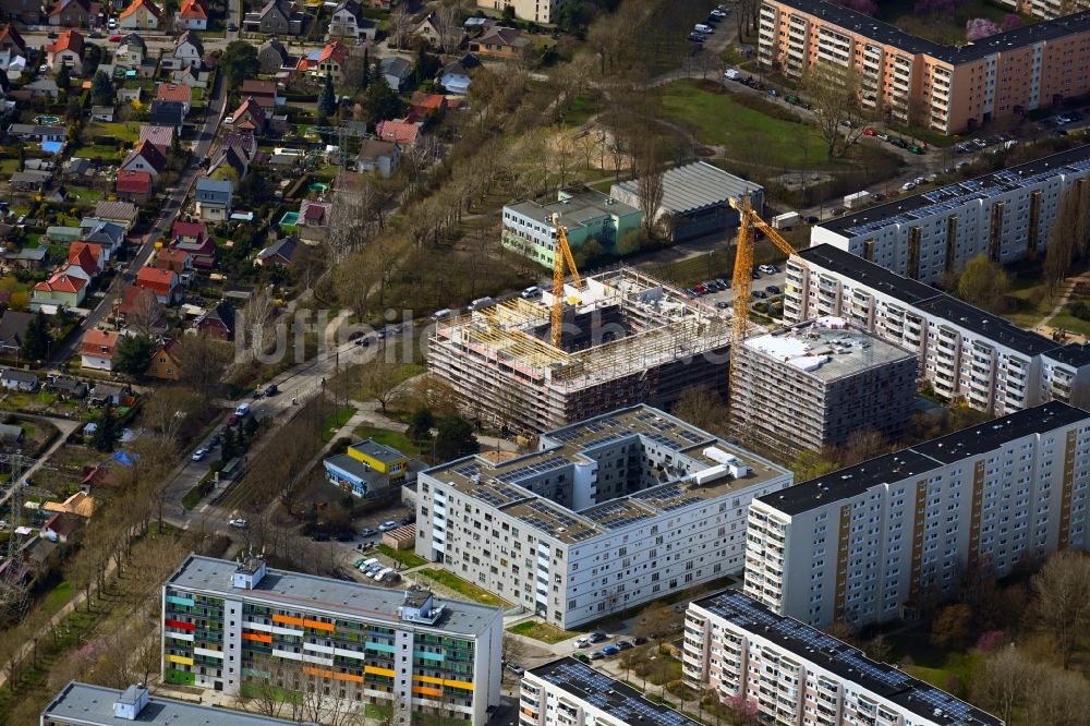 Luftbild Berlin - Wohn- und Geschäftshaus am Mühlengrund im Ortsteil Hohenschönhausen in Berlin, Deutschland