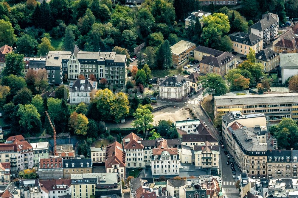 Luftbild Baden-Baden - Wohn- und Geschäftshaus Viertel in Baden-Baden im Bundesland Baden-Württemberg, Deutschland