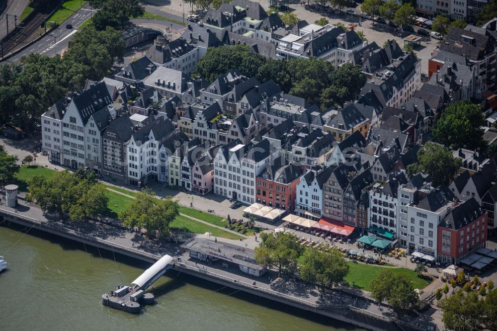 Luftbild Köln - Wohn- und Geschäftshaus Viertel entlang an der Frankenwerft in Köln im Bundesland Nordrhein-Westfalen, Deutschland