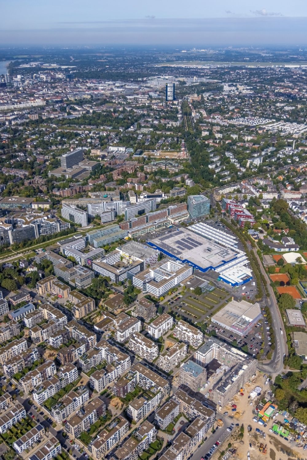 Luftbild Düsseldorf - Wohn- und Geschäftshaus Viertel entlang der Grafenberger Allee - Schlüterstraße - Walter-Eucken-Straße - Hohenzollernallee in Düsseldorf im Bundesland Nordrhein-Westfalen, Deutschland