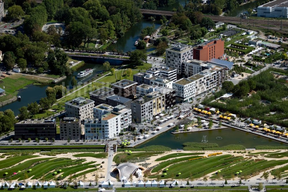 Luftbild Heilbronn - Wohn- und Geschäftshaus Viertel zwischen Theodor-Fischer-Straße und Am Neckaruferpark in Heilbronn im Bundesland Baden-Württemberg, Deutschland
