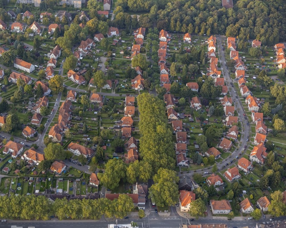Luftaufnahme Herne - Wohn- Siedlung Teutoburgia in Herne-Börnig im Ruhrgebiet in Nordrhein-Westfalen