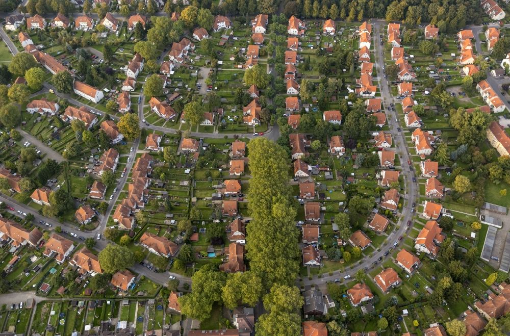Luftbild Herne - Wohn- Siedlung Teutoburgia in Herne-Börnig im Ruhrgebiet in Nordrhein-Westfalen