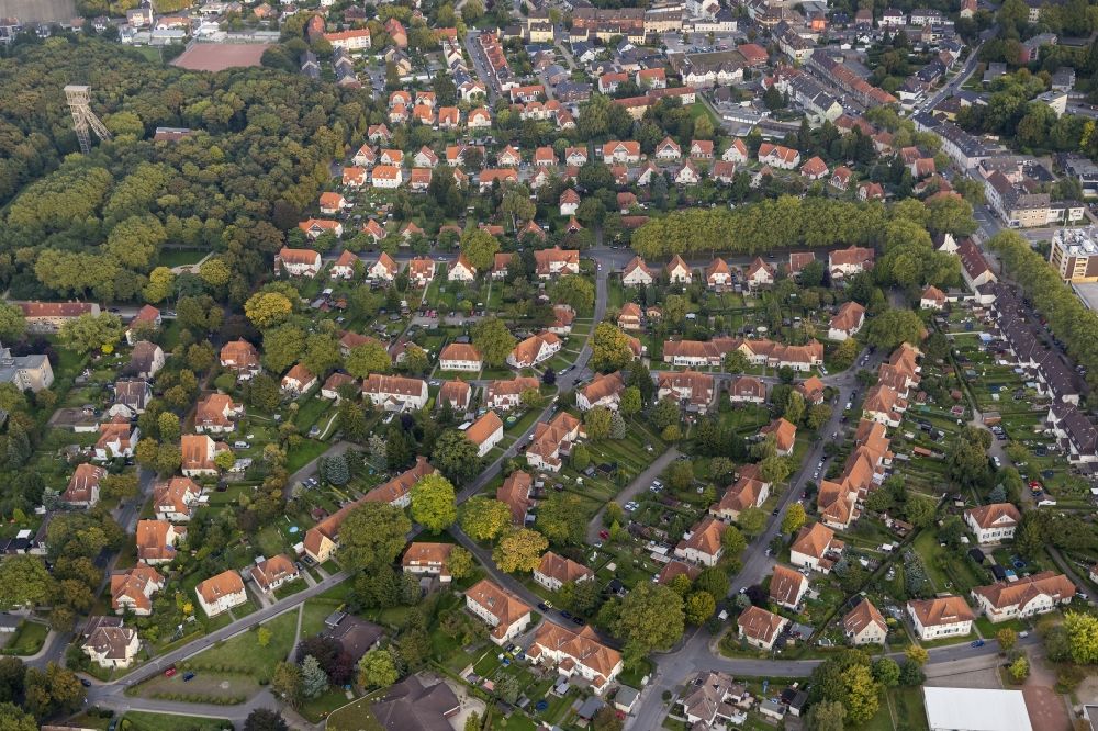 Herne aus der Vogelperspektive: Wohn- Siedlung Teutoburgia in Herne-Börnig im Ruhrgebiet in Nordrhein-Westfalen