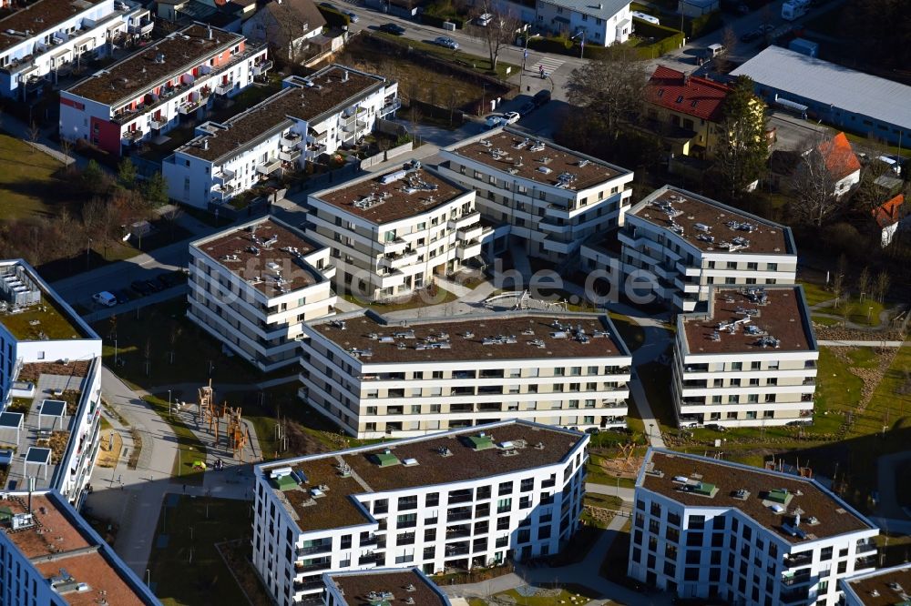 Luftaufnahme München - Wohnanlage „ Park Style “ im Ortsteil Aubing-Lochhausen-Langwied in München im Bundesland Bayern, Deutschland