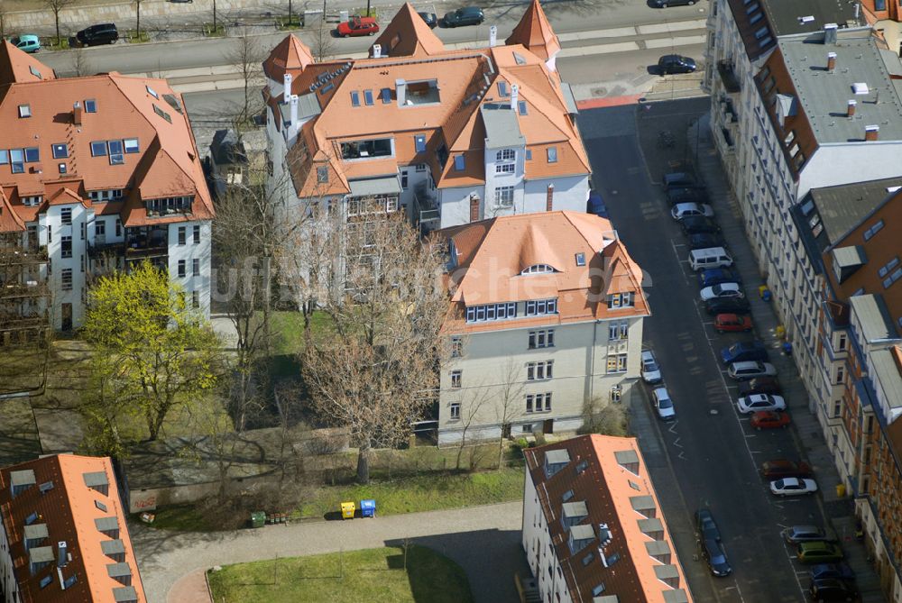 Leipzig von oben - Wohngebiet an der Christianstrasse in Leipzig / Zentrum Nordwest