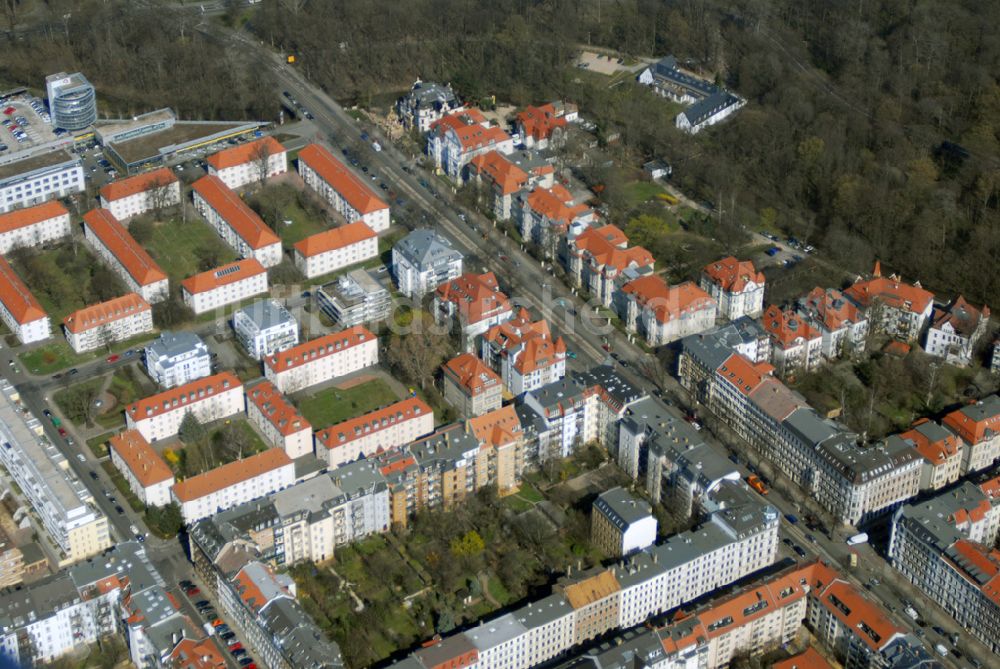 Leipzig von oben - Wohngebiet an der Christianstrasse in Leipzig / Zentrum Nordwest