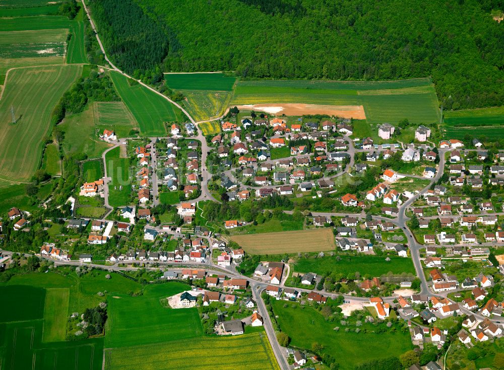 Allmendingen von oben - Wohngebiet einer Einfamilienhaus- Siedlung in Allmendingen im Bundesland Baden-Württemberg, Deutschland