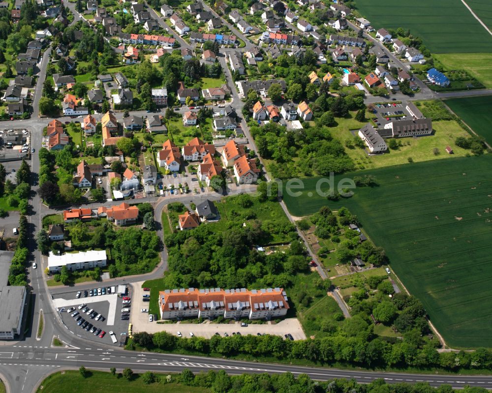 Alsfeld von oben - Wohngebiet einer Einfamilienhaus- Siedlung in Alsfeld im Bundesland Hessen, Deutschland