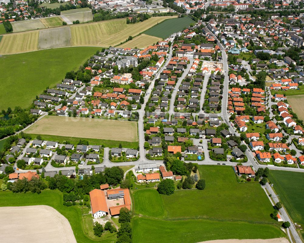 Luftbild Altötting - Wohngebiet einer Einfamilienhaus- Siedlung in Altötting im Bundesland Bayern, Deutschland