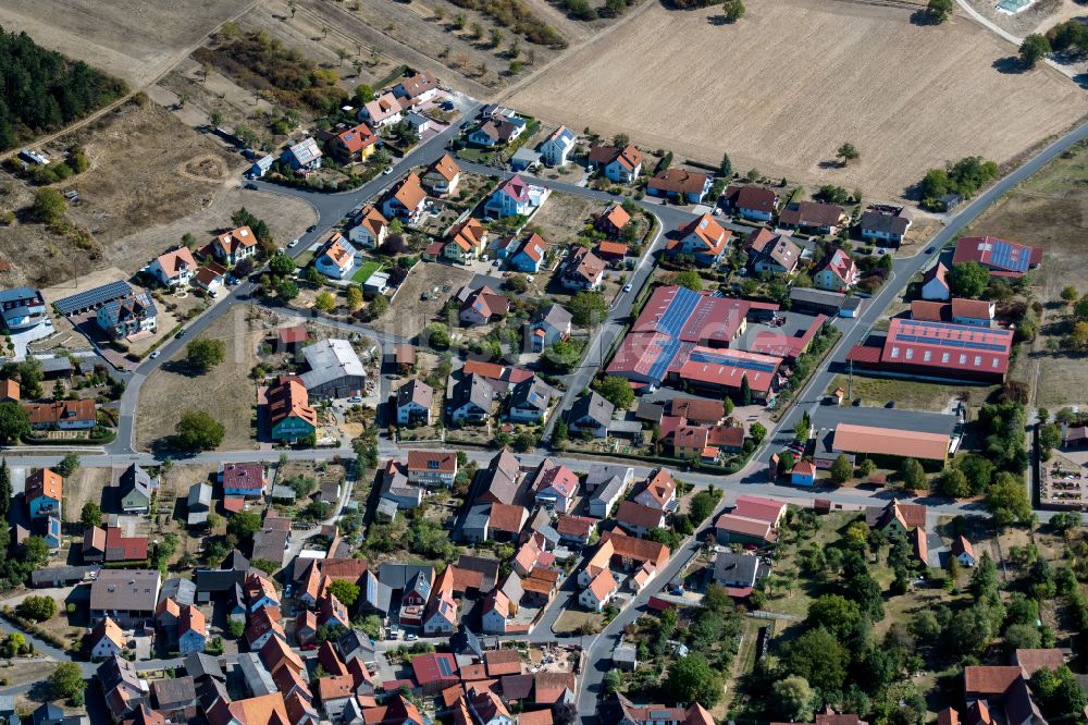 Luftbild Ansbach - Wohngebiet einer Einfamilienhaus- Siedlung in Ansbach im Bundesland Bayern, Deutschland