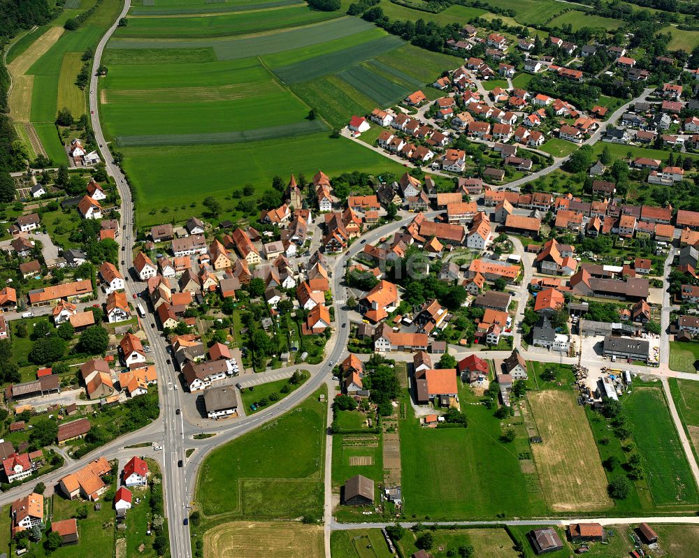 Luftaufnahme Bad Liebenzell - Wohngebiet einer Einfamilienhaus- Siedlung in Bad Liebenzell im Bundesland Baden-Württemberg, Deutschland
