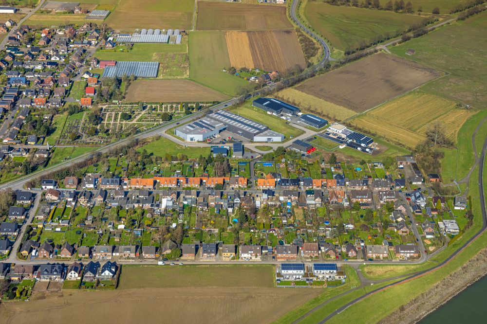 Luftaufnahme Büderich - Wohngebiet einer Einfamilienhaus- Siedlung in Büderich im Bundesland Nordrhein-Westfalen, Deutschland