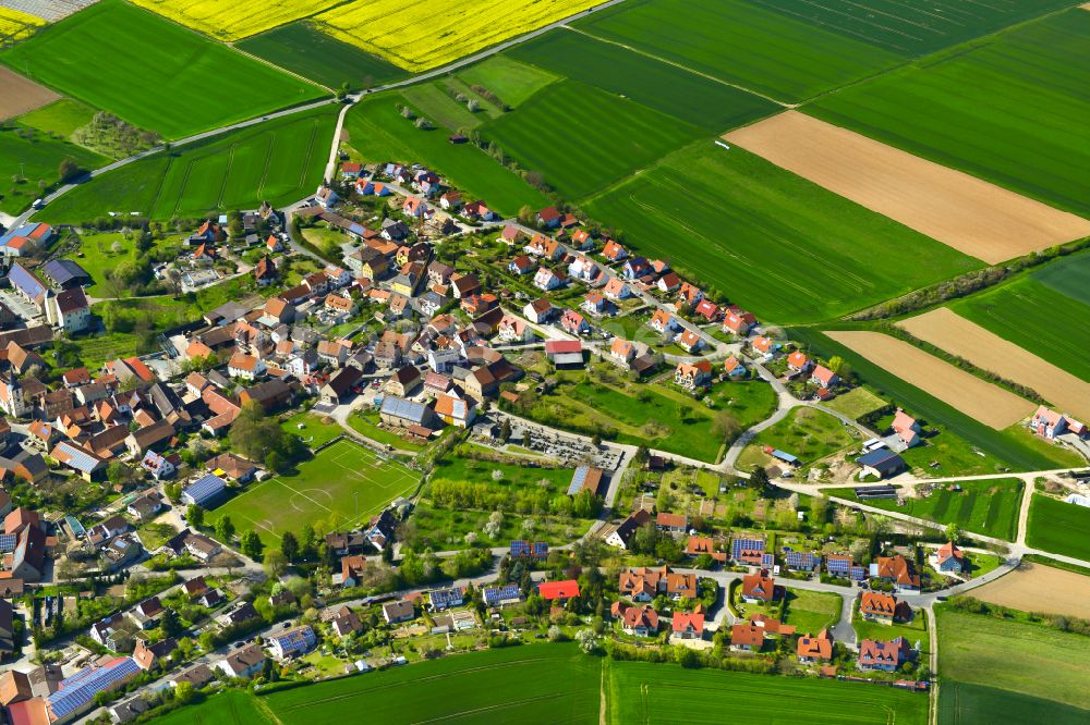 Luftaufnahme Bibergau - Wohngebiet einer Einfamilienhaus- Siedlung in Bibergau im Bundesland Bayern, Deutschland