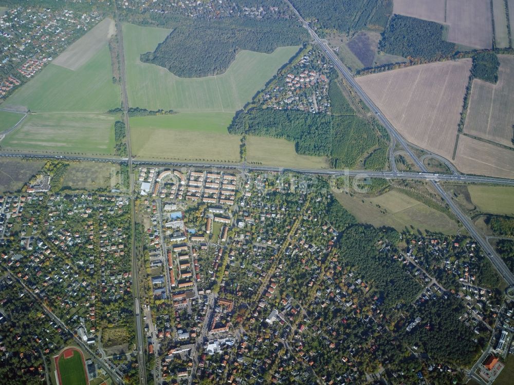 Luftbild Blankenfelde-Mahlow - Wohngebiet einer Einfamilienhaus- Siedlung in Blankenfelde-Mahlow im Bundesland Brandenburg