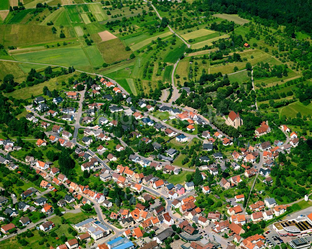 Luftbild Bodelshausen - Wohngebiet einer Einfamilienhaus- Siedlung in Bodelshausen im Bundesland Baden-Württemberg, Deutschland