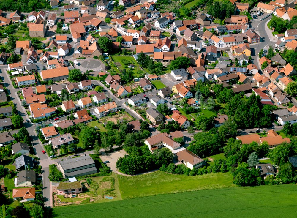 Luftaufnahme Bolanden - Wohngebiet einer Einfamilienhaus- Siedlung in Bolanden im Bundesland Rheinland-Pfalz, Deutschland