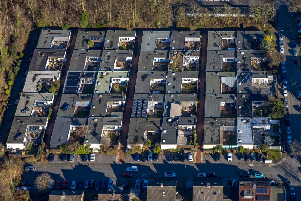 Luftaufnahme Castrop-Rauxel - Wohngebiet einer Einfamilienhaus- Siedlung in Castrop-Rauxel im Bundesland Nordrhein-Westfalen, Deutschland