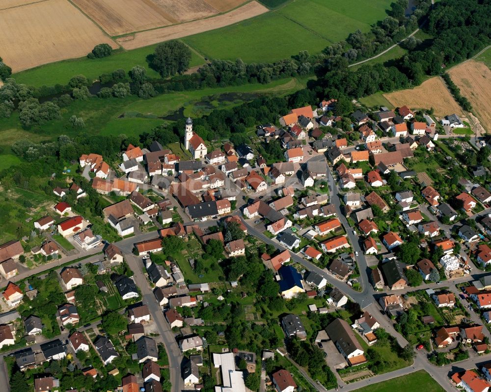 Degmarn von oben - Wohngebiet einer Einfamilienhaus- Siedlung in Degmarn im Bundesland Baden-Württemberg, Deutschland