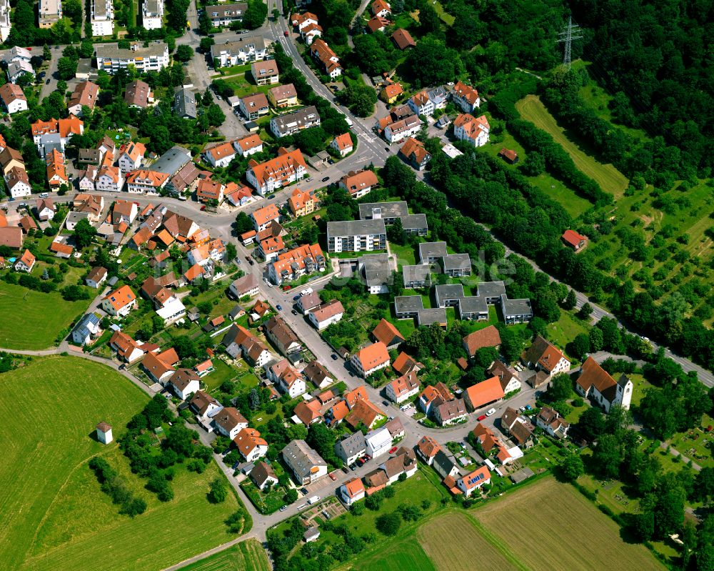 Luftaufnahme Derendingen - Wohngebiet einer Einfamilienhaus- Siedlung in Derendingen im Bundesland Baden-Württemberg, Deutschland
