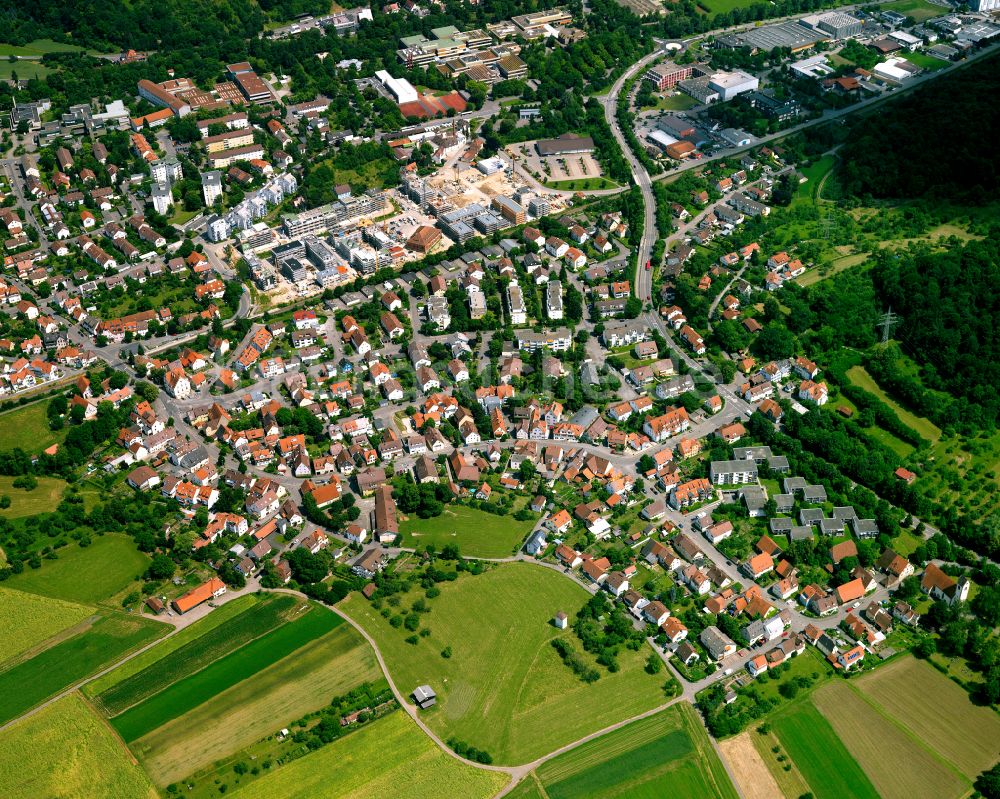 Derendingen von oben - Wohngebiet einer Einfamilienhaus- Siedlung in Derendingen im Bundesland Baden-Württemberg, Deutschland