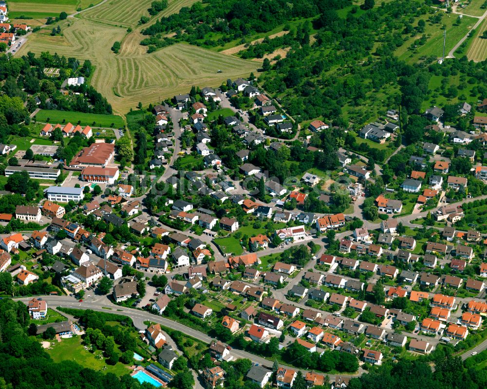 Dettenhausen von oben - Wohngebiet einer Einfamilienhaus- Siedlung in Dettenhausen im Bundesland Baden-Württemberg, Deutschland