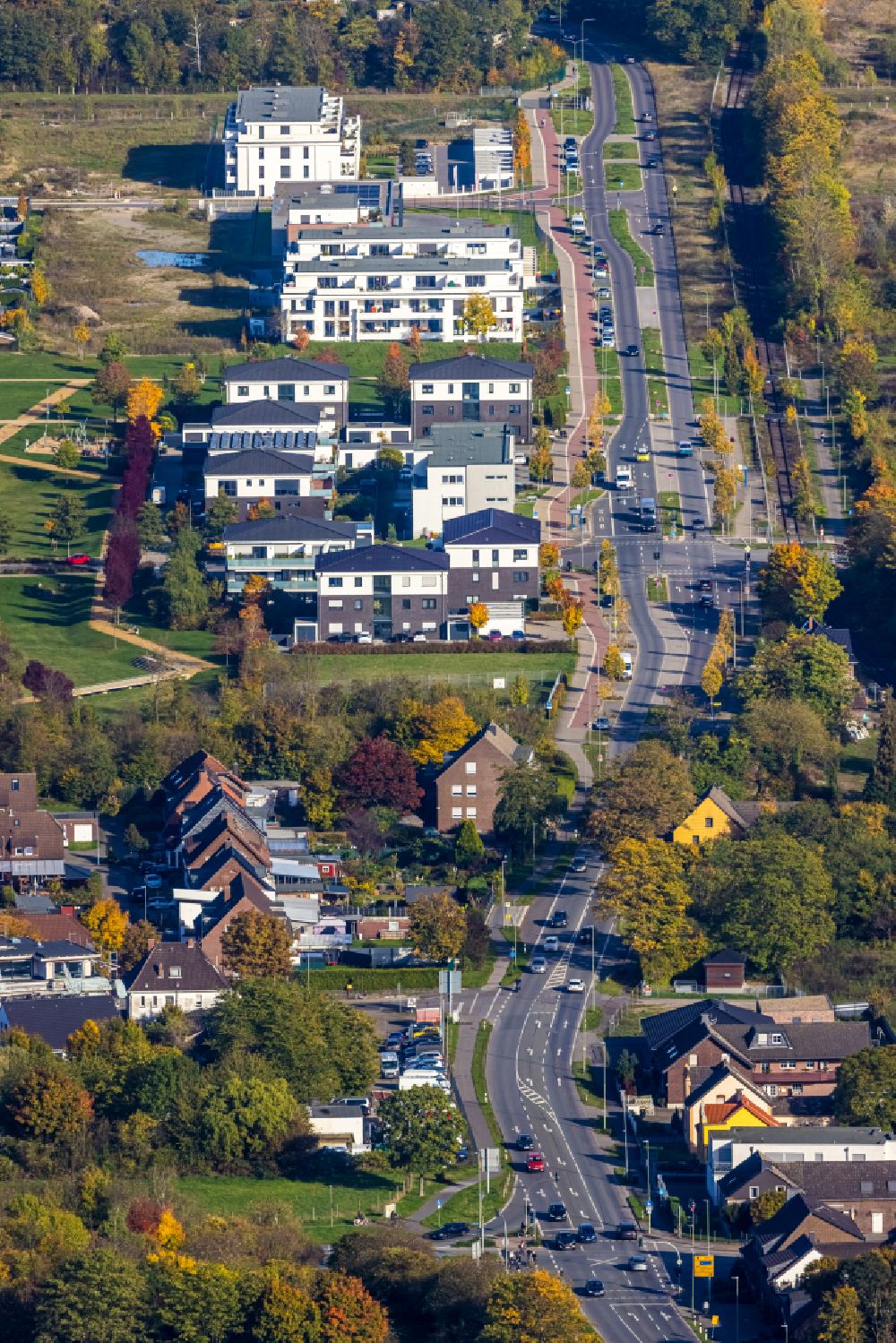 Luftbild Neukirchen-Vluyn - Wohngebiet der Einfamilienhaus- Siedlung Dicksche Heide in Neukirchen-Vluyn im Bundesland Nordrhein-Westfalen
