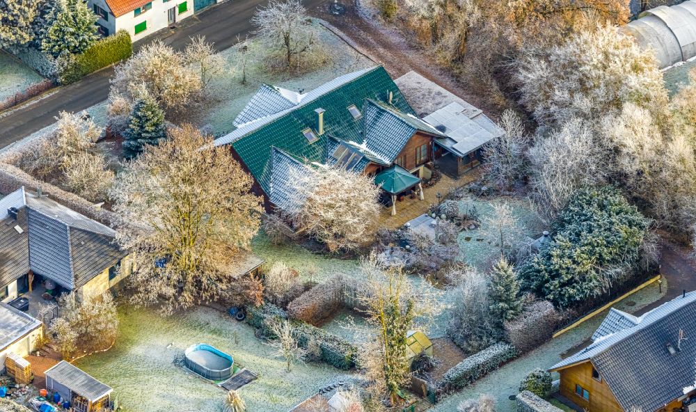 Drechen von oben - Wohngebiet einer Einfamilienhaus- Siedlung in Drechen im Bundesland Nordrhein-Westfalen, Deutschland