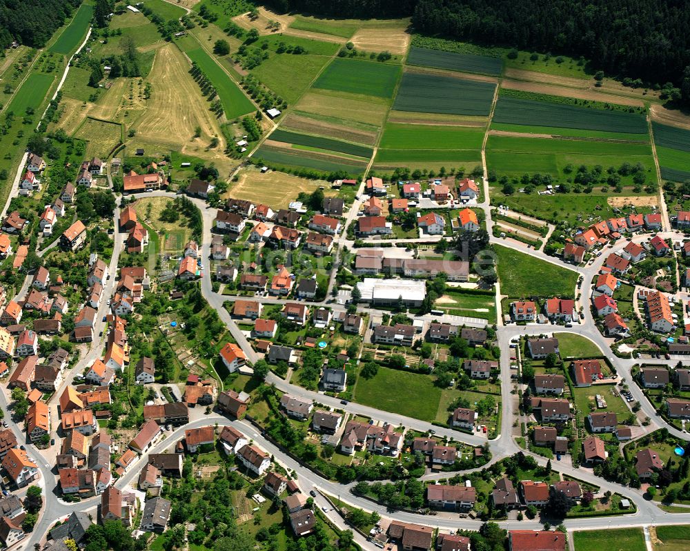 Luftaufnahme Emmingen - Wohngebiet einer Einfamilienhaus- Siedlung in Emmingen im Bundesland Baden-Württemberg, Deutschland