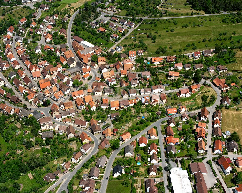 Emmingen von oben - Wohngebiet einer Einfamilienhaus- Siedlung in Emmingen im Bundesland Baden-Württemberg, Deutschland