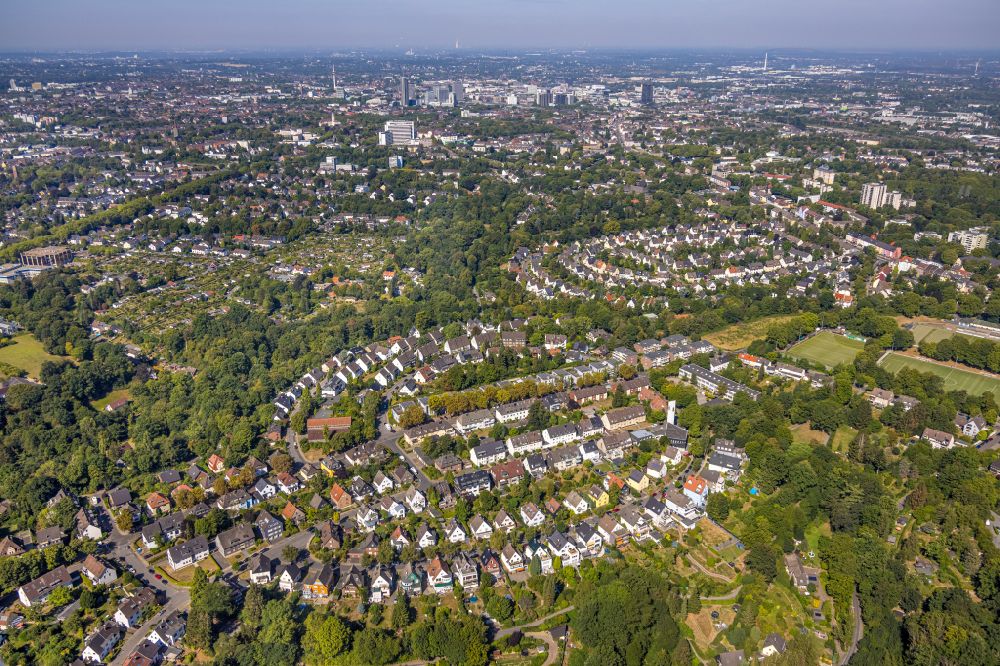 Luftbild Essen - Wohngebiet einer Einfamilienhaus- Siedlung in Essen im Bundesland Nordrhein-Westfalen, Deutschland
