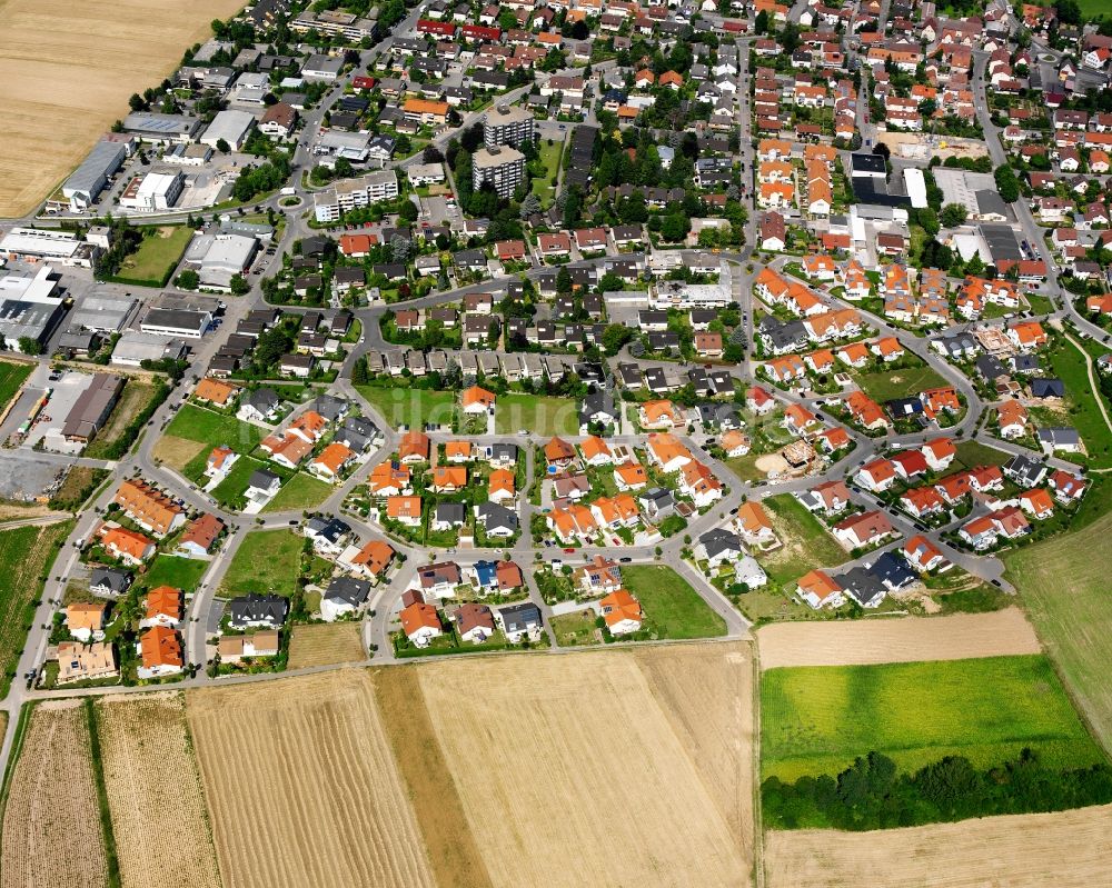 Flein aus der Vogelperspektive: Wohngebiet einer Einfamilienhaus- Siedlung in Flein im Bundesland Baden-Württemberg, Deutschland