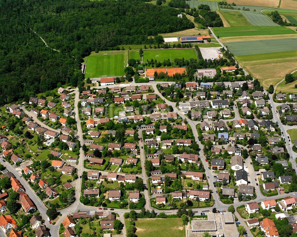 Gechingen aus der Vogelperspektive: Wohngebiet einer Einfamilienhaus- Siedlung in Gechingen im Bundesland Baden-Württemberg, Deutschland