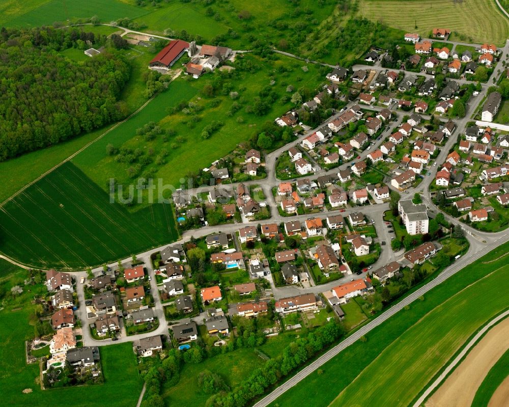 Luftaufnahme Göppingen - Wohngebiet einer Einfamilienhaus- Siedlung in Göppingen im Bundesland Baden-Württemberg, Deutschland