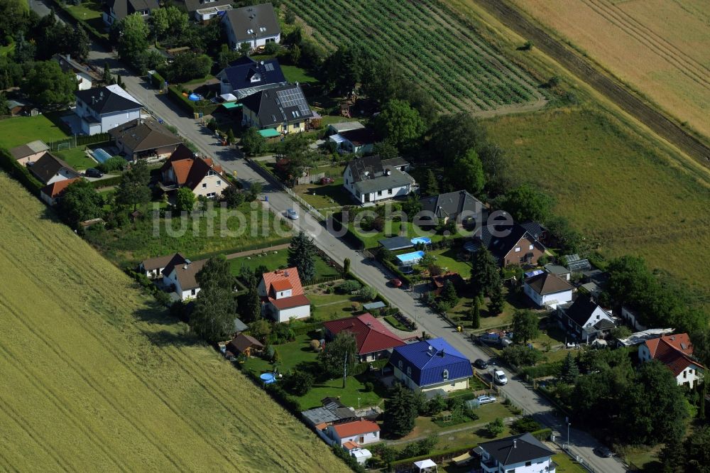 Luftaufnahme Großziethen - Wohngebiet einer Einfamilienhaus- Siedlung in Großziethen im Bundesland Brandenburg