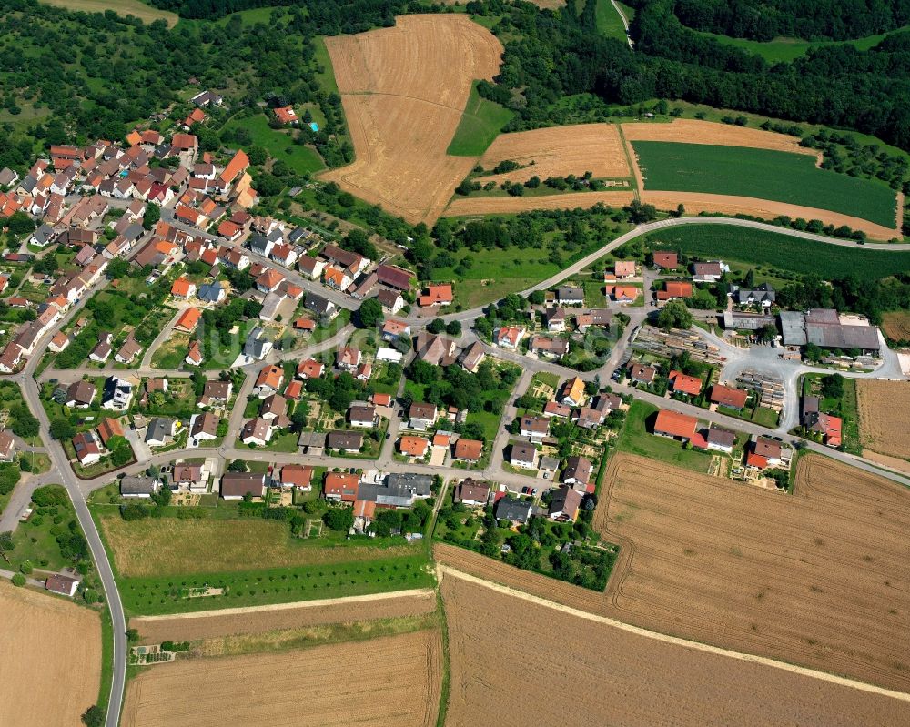 Luftaufnahme Gundelsheim - Wohngebiet einer Einfamilienhaus- Siedlung in Gundelsheim im Bundesland Baden-Württemberg, Deutschland