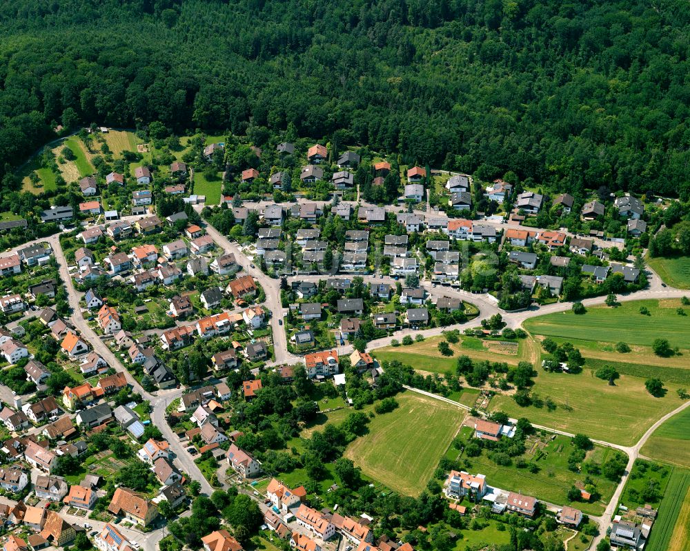 Hagelloch aus der Vogelperspektive: Wohngebiet einer Einfamilienhaus- Siedlung in Hagelloch im Bundesland Baden-Württemberg, Deutschland