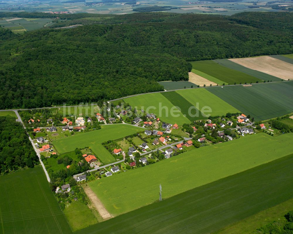 Hahndorf von oben - Wohngebiet einer Einfamilienhaus- Siedlung in Hahndorf im Bundesland Niedersachsen, Deutschland