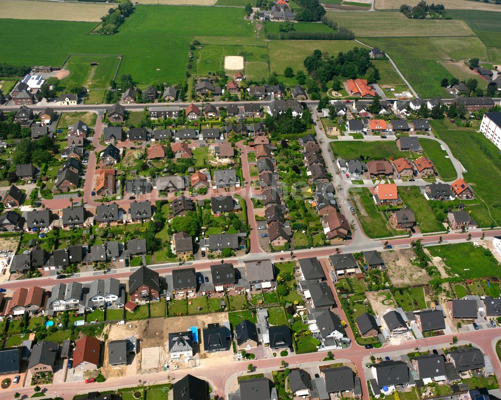 Luftbild Haldern - Wohngebiet einer Einfamilienhaus- Siedlung in Haldern im Bundesland Nordrhein-Westfalen, Deutschland