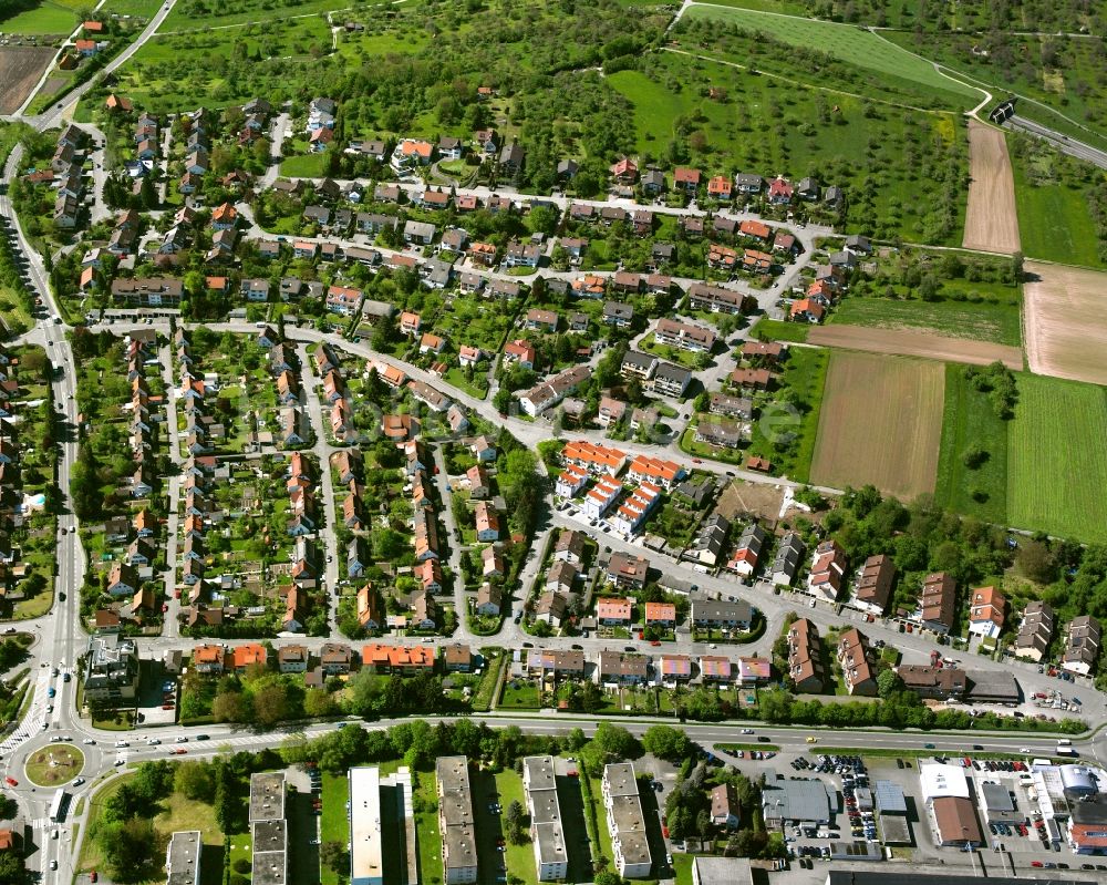 Luftaufnahme Haubersbronn - Wohngebiet einer Einfamilienhaus- Siedlung in Haubersbronn im Bundesland Baden-Württemberg, Deutschland