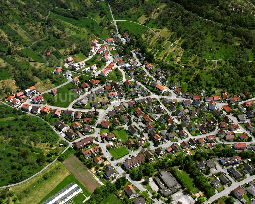 Luftbild Haubersbronn - Wohngebiet einer Einfamilienhaus- Siedlung in Haubersbronn im Bundesland Baden-Württemberg, Deutschland