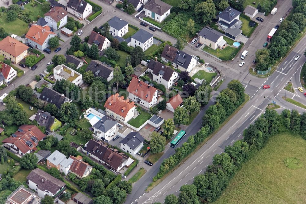 Luftbild Gräfelfing - Wohngebiet der Einfamilienhaus- Siedlung Heitmeiersiedlung in Gräfelfing Lochham bei München im Bundesland Bayern, Deutschland