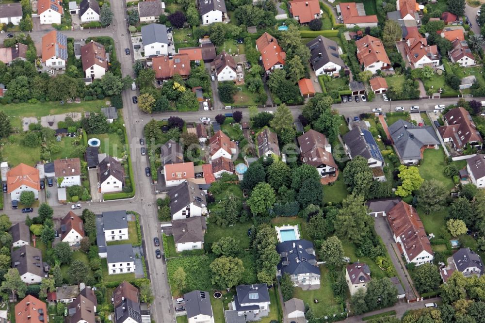 Luftbild Gräfelfing - Wohngebiet der Einfamilienhaus- Siedlung Heitmeiersiedlung in Gräfelfing Lochham bei München im Bundesland Bayern, Deutschland