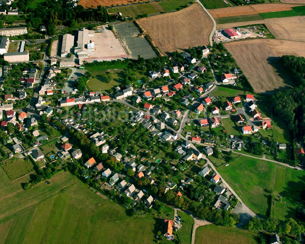 Hohenleuben von oben - Wohngebiet einer Einfamilienhaus- Siedlung in Hohenleuben im Bundesland Thüringen, Deutschland