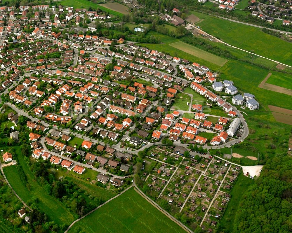 Luftaufnahme Jebenhausen - Wohngebiet einer Einfamilienhaus- Siedlung in Jebenhausen im Bundesland Baden-Württemberg, Deutschland